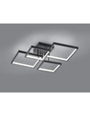 Plafoniera Led Sorrento 4 Quadrati 52x52 cm Nero Trio Lighting