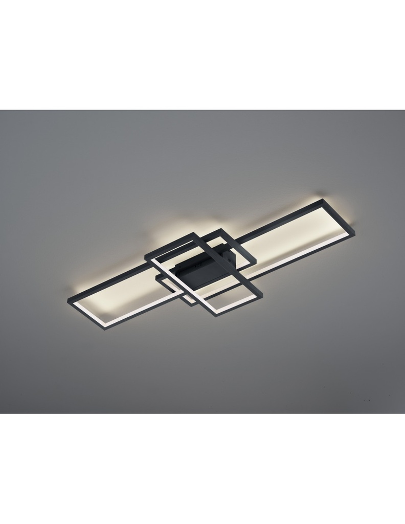 Plafoniera Led Thiago 3 Rettangoli L104 cm Antracite Trio Lighting