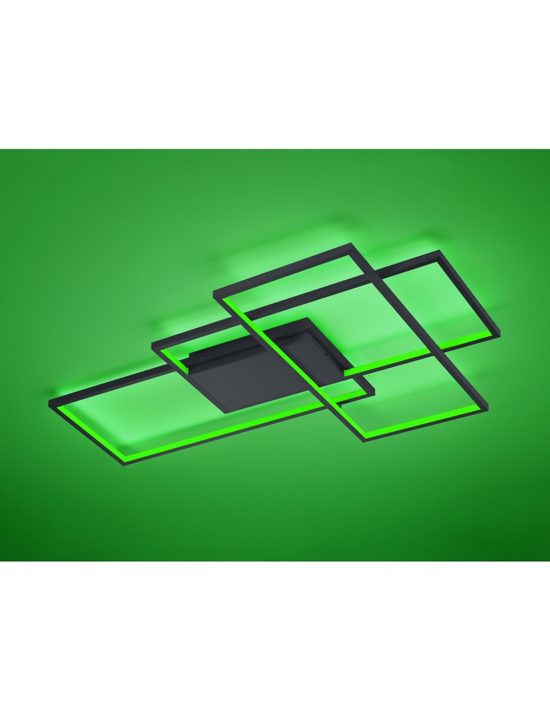 Plafoniera Led Thiago 3 Rettangoli L114 cm Antracite Trio Lighting