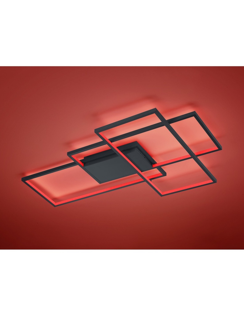 Plafoniera Led Thiago 3 Rettangoli L114 cm Antracite Trio Lighting