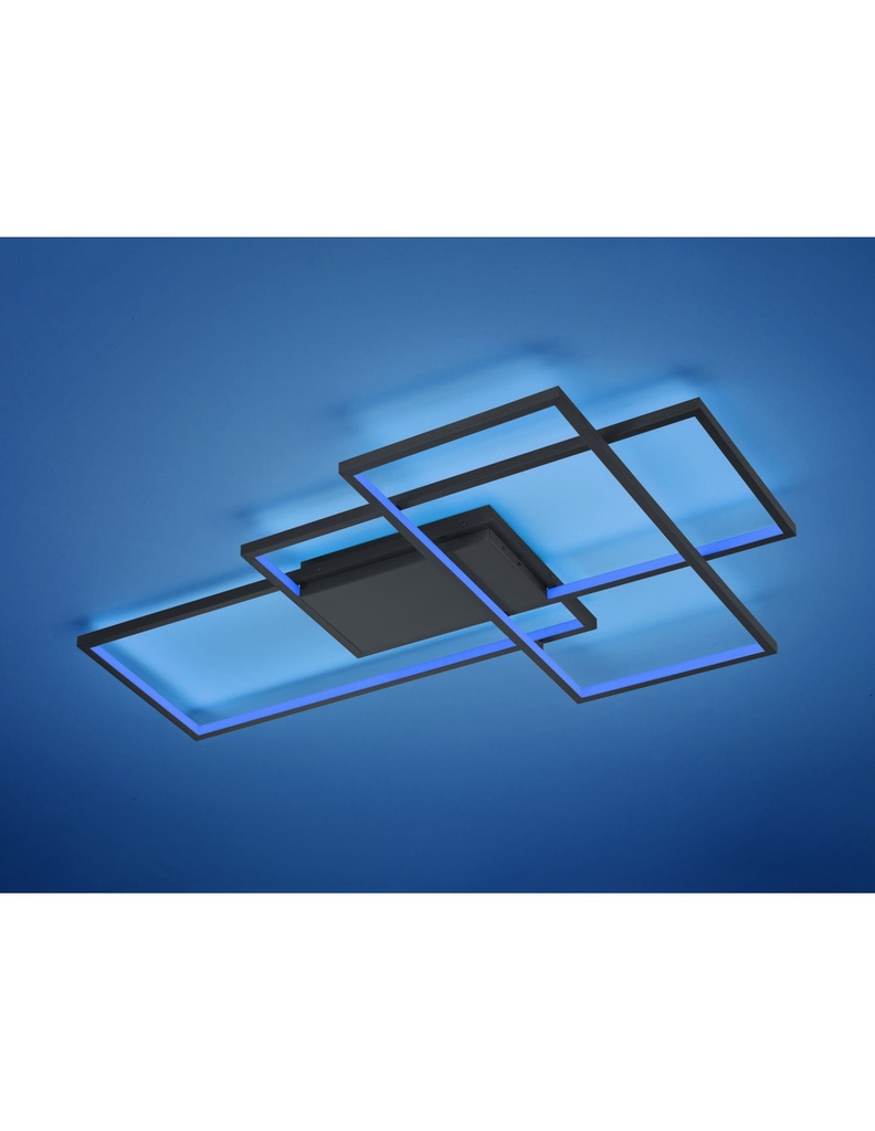 Plafoniera Led Thiago 3 Rettangoli L114 cm Antracite Trio Lighting