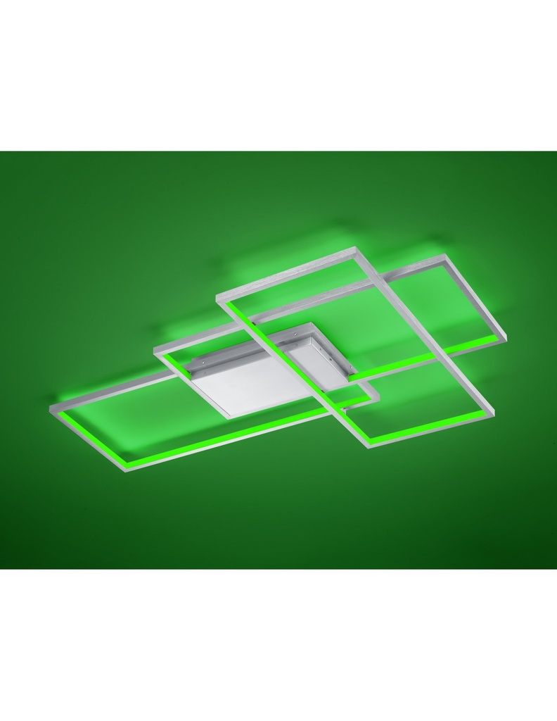 Plafoniera Led Thiago 3 Rettangoli L114 cm Nichel Trio Lighting