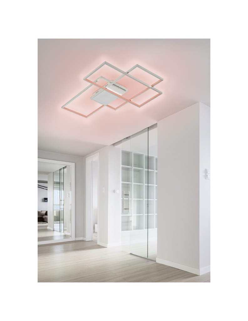 Plafoniera Led Thiago 3 Rettangoli L114 cm Nichel Trio Lighting