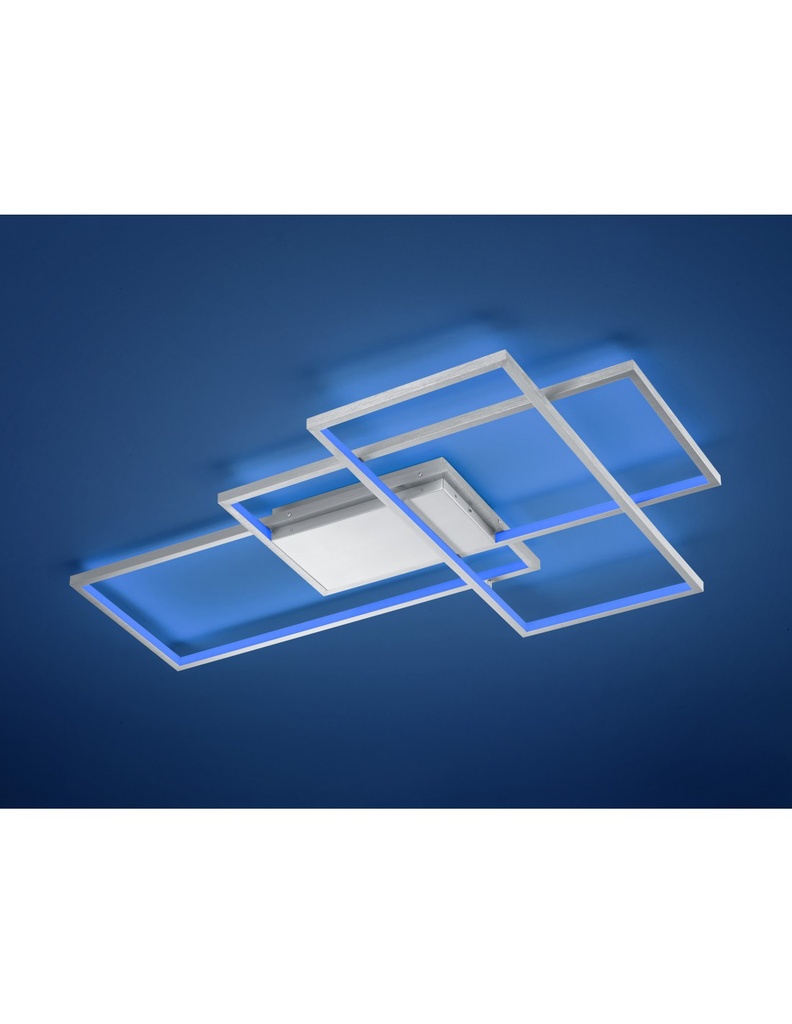 Plafoniera Led Thiago 3 Rettangoli L114 cm Nichel Trio Lighting