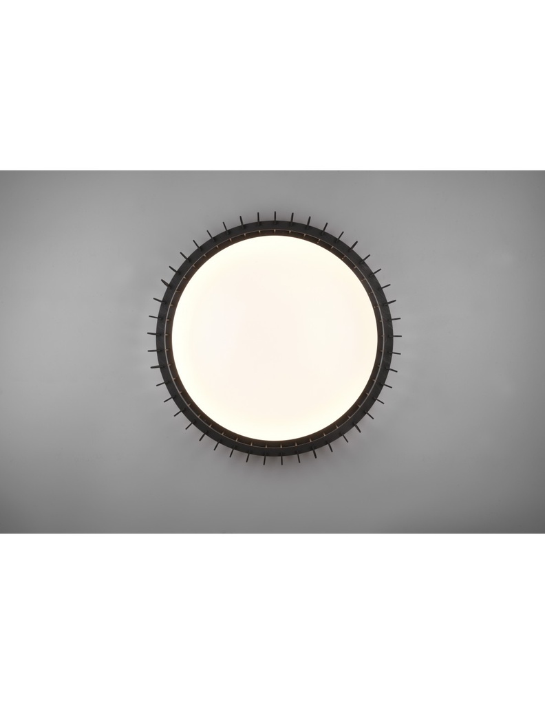 Plafoniera Legno Nero Led 38w Dimmer Monte Trio Lighting