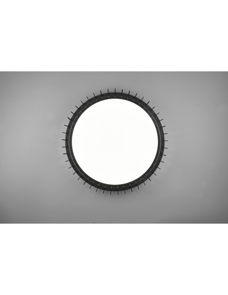 Plafoniera Legno Nero Led 38w Dimmer Monte Trio Lighting