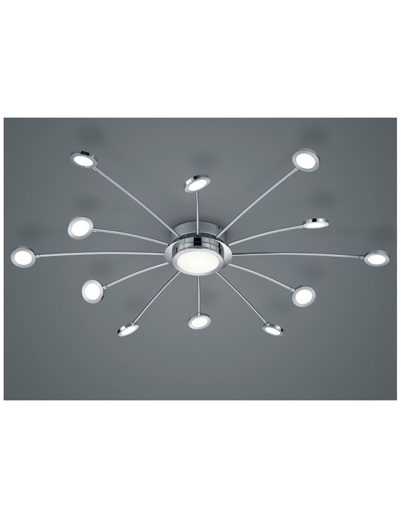 Plafoniera Moderna 13 Led Dimmerabile Bodrum Ø100 cm Cromo Trio Lighting