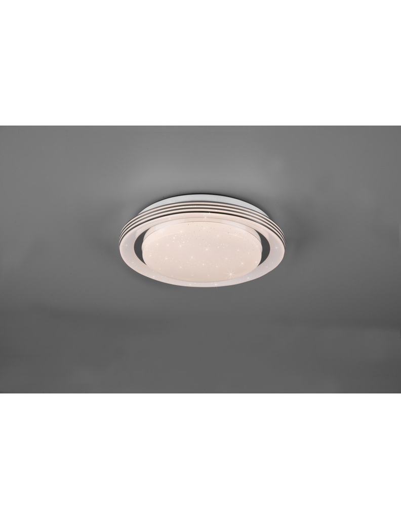 Plafoniera Moderna Atria Led Dimmer Effetto Stelle Glitterate Bianco Trio Lighting