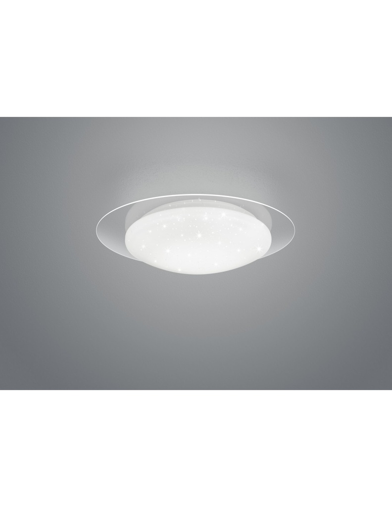 Plafoniera Moderna Led Dimmerabile Effetto Stelle Glitterate Frodo Bianco Ø35 cm Trio Lighting