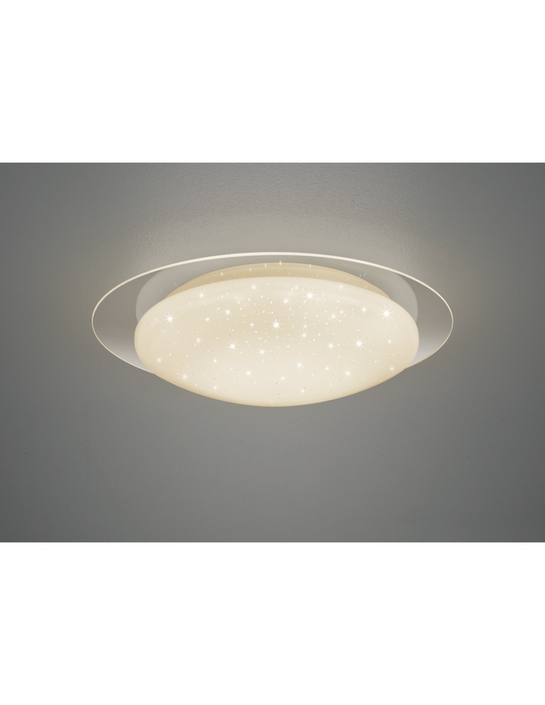 Plafoniera Moderna Led Dimmerabile Effetto Stelle Glitterate Frodo Bianco Ø48 cm Trio Lighting