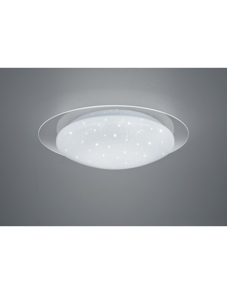 Plafoniera Moderna Led Dimmerabile Effetto Stelle Glitterate Frodo Bianco Ø48 cm Trio Lighting