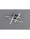 Plafoniera Moderna Route Nero 4 Bacchette Led 3000k Trio Lighting