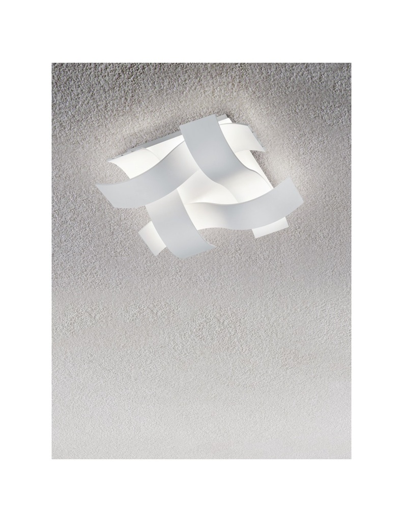 Plafoniera Moderna Ruby Quadrata Led Dimmerabile Bianco L35 cm Trio Lighting