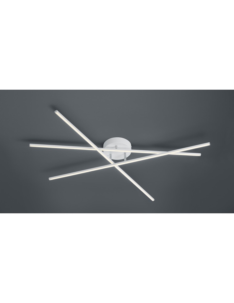 Plafoniera Moderna Tiriac 3 Bacchette Led Bianco L100 cm Trio Lighting