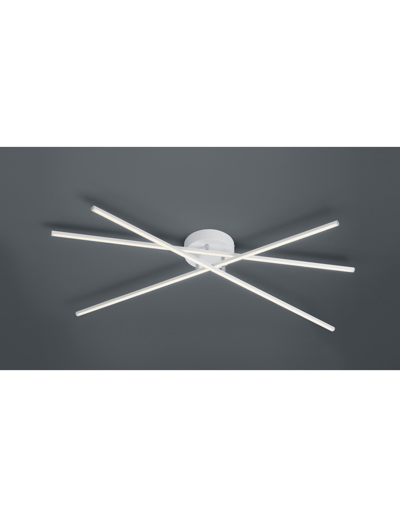 Plafoniera Moderna Tiriac 3 Bacchette Led Bianco L100 cm Trio Lighting