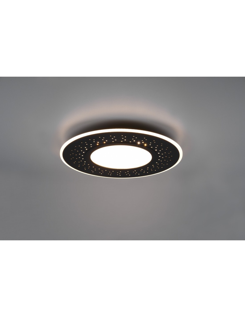 Plafoniera Moderna Verus Nero Led Dimmer 44w Trio Lighting