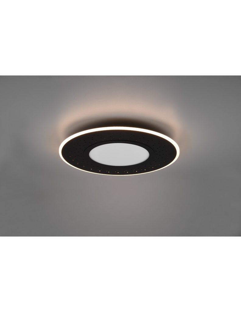 Plafoniera Moderna Verus Nero Led Dimmer 44w Trio Lighting