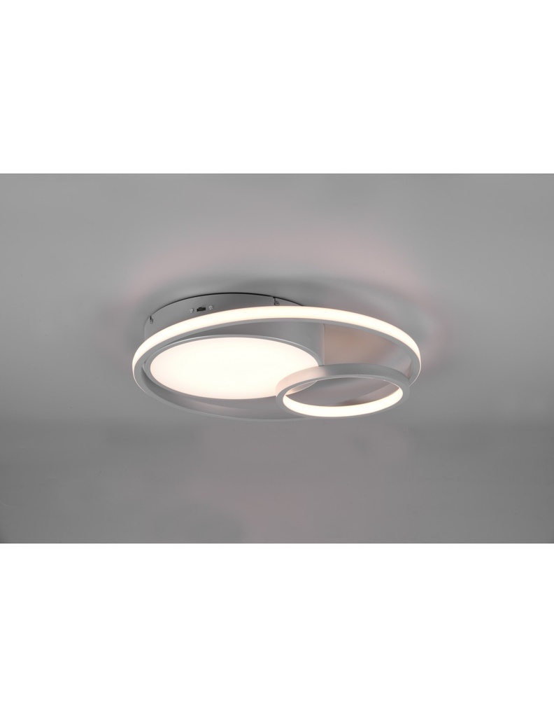 Plafoniera Moderna Vuelta Alluminio 3 Led Dimmer 28w Trio Lighting