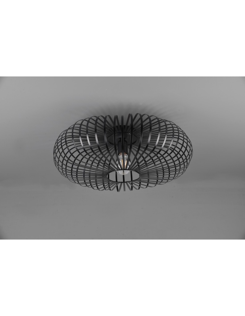 Plafoniera Nera Gabbia Aperta Ellissi Nera Johann Ø50 cm Trio Lighting