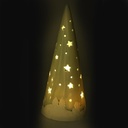 Albero ceramica disegno slitta con led verde acqua cm ø12h26