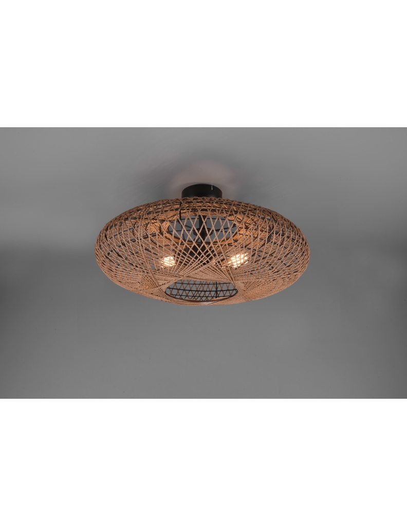 Plafoniera Paralume Fibre Naturali Hedda Trio Lighting