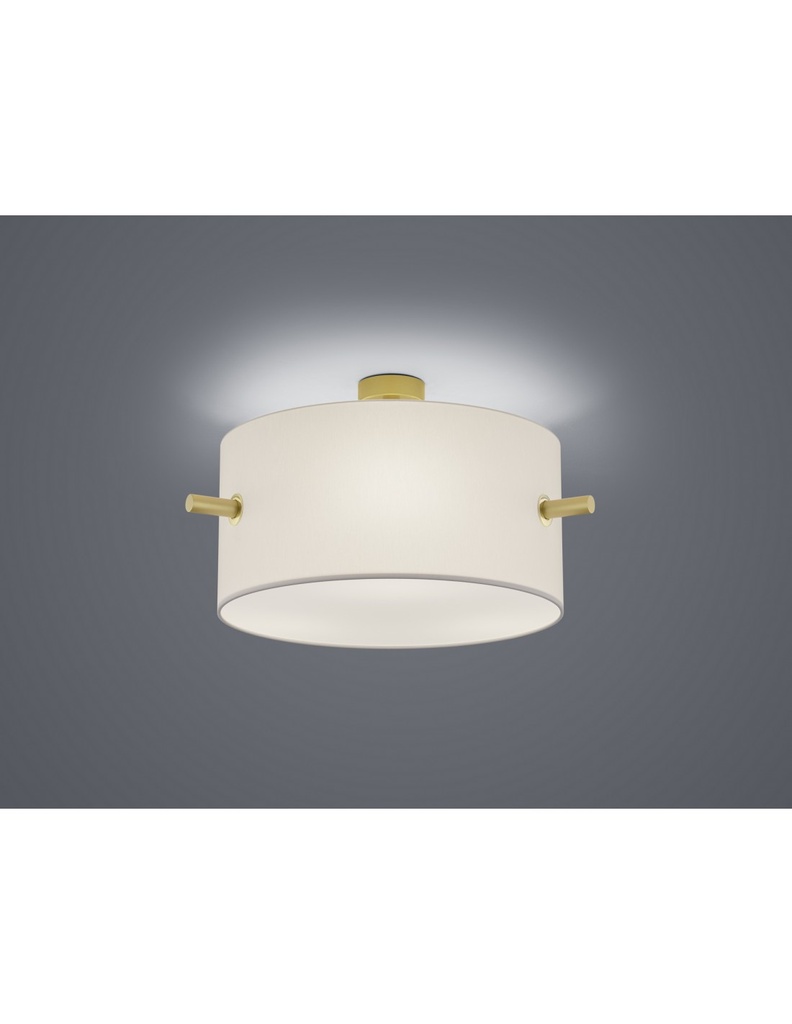 Plafoniera Paralume Rotondo Tessuto Bianco Camden Trio Lighting