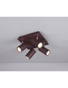 Plafoniera Quadrata 4 Faretti Orientabili Marley Ruggine Trio Lighting