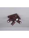 Plafoniera Quadrata 4 Faretti Orientabili Marley Ruggine Trio Lighting