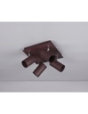 Plafoniera Quadrata 4 Faretti Orientabili Marley Ruggine Trio Lighting