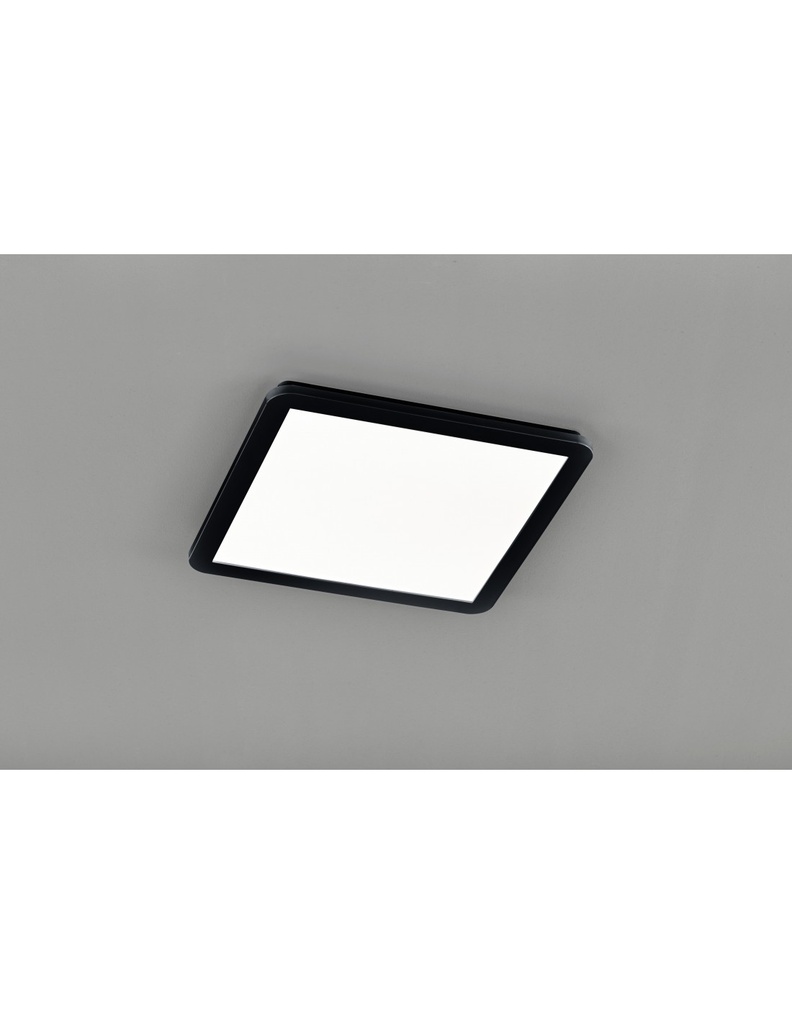 Plafoniera Quadrata Camillus Led Dimmerabile Nero IP44 40x40 cm Trio Lighting