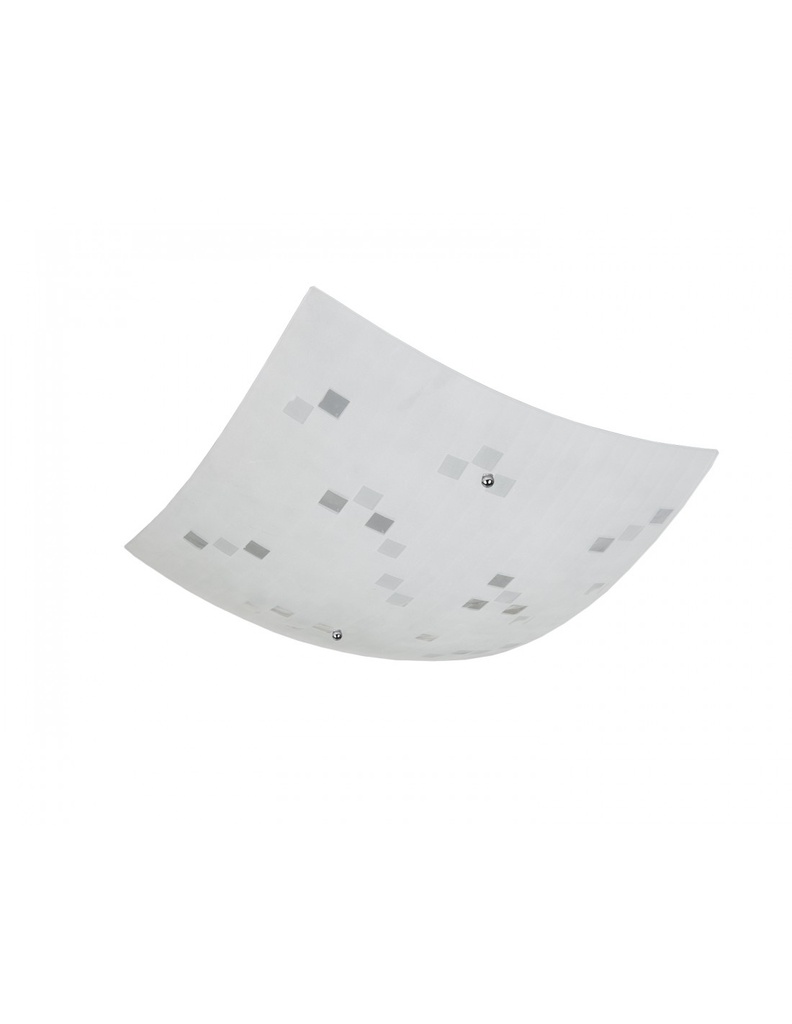 Plafoniera Quadrata Colina Vetro Bianco 30x30 cm Trio Lighting