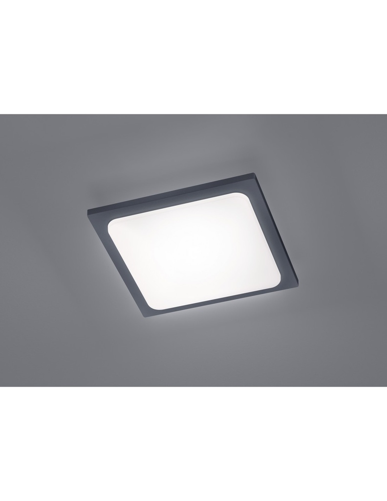 Plafoniera Quadrata Da Esterno Trave Led IP54 Antracite 25x25 cm Trio Lighting