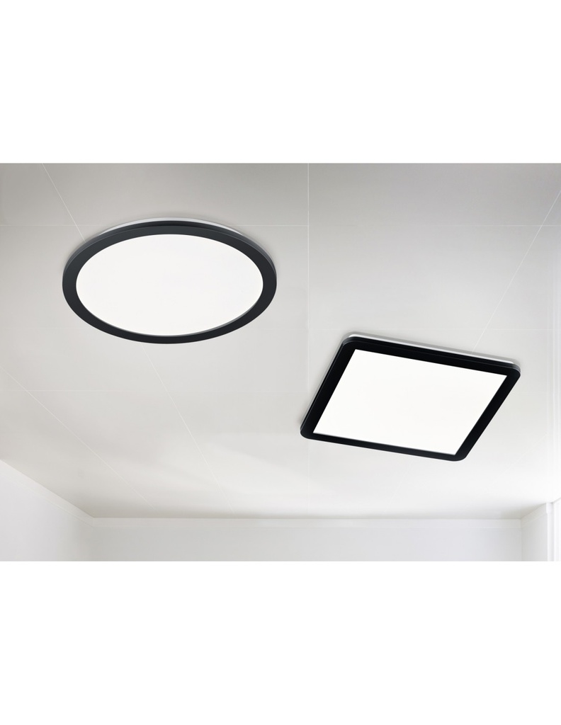 Plafoniera Quadrata Led Dimmerabile 22w Camilla Nero IP44 Trio Lighting