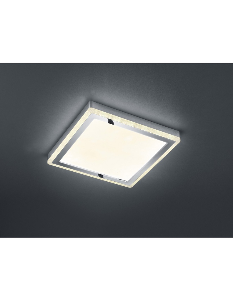 Plafoniera Quadrata Slide Doppio Led Rgbw Dimmerabile Bianco 40x40 cm Trio Lighting