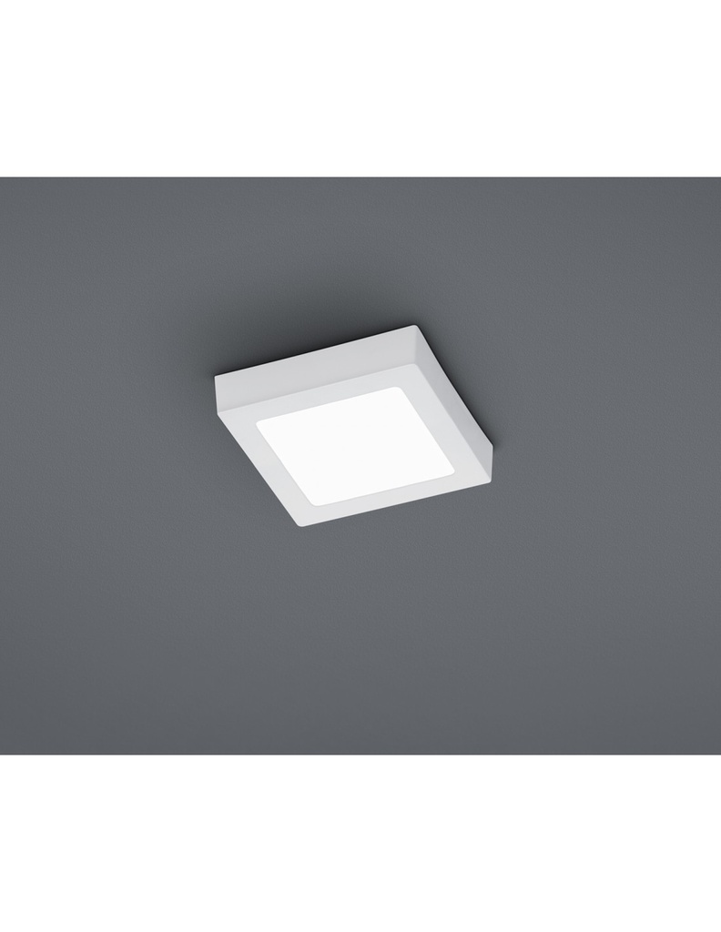 Plafoniera Quadrata Zeus Led Dimmerabile Bianco 18x18 cm Trio Lighting