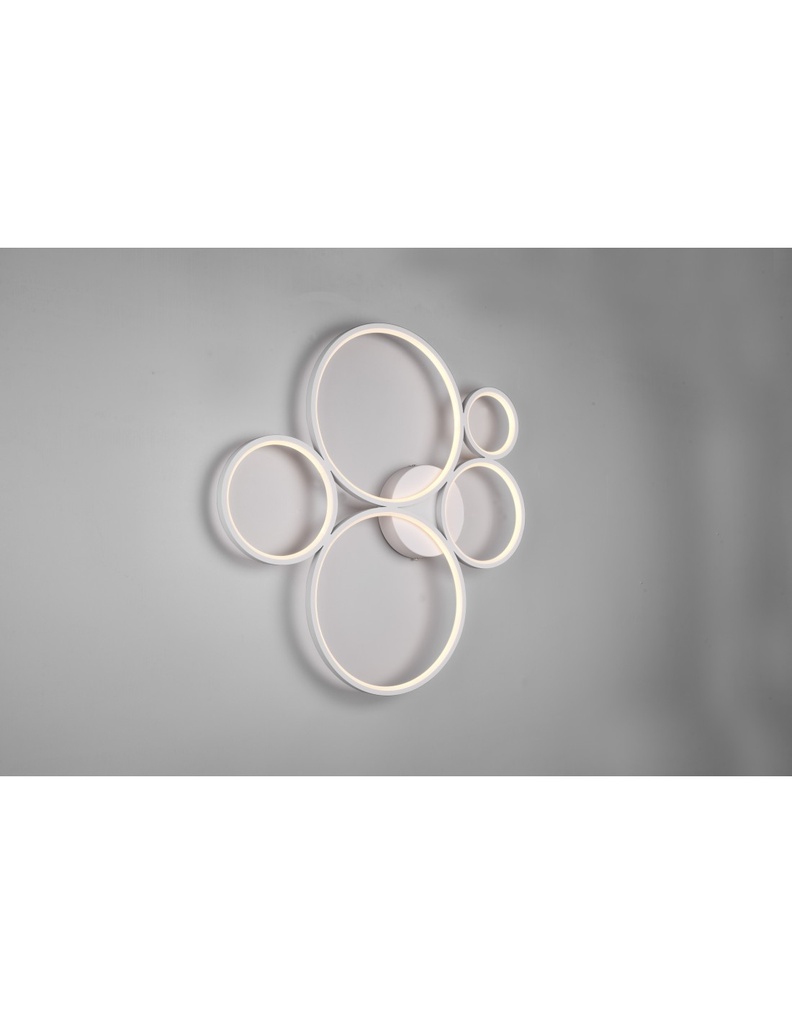 Plafoniera Rondo 5 Cerchi Led Dimmerabile Bianco L59 cm Trio Lighting