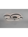Plafoniera Rondo 5 Cerchi Led Dimmerabile Nero L59 cm Trio Lighting