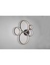 Plafoniera Rondo 5 Cerchi Led Dimmerabile Nero L59 cm Trio Lighting