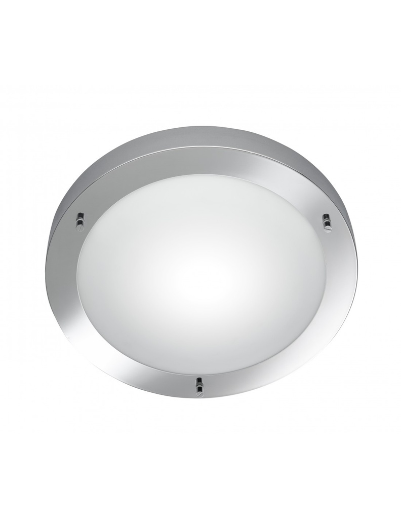 Plafoniera Rotonda Bagno Condus Cromo e Vetro Opale IP44 Trio Lighting