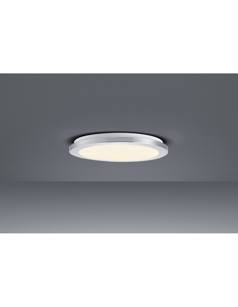 Plafoniera Rotonda Cesar Led Dimmerabile Cromo IP44 Ø26 cm Trio Lighting
