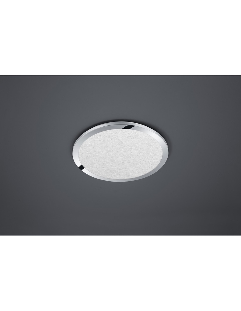 Plafoniera Rotonda Cesar Led Dimmerabile Cromo IP44 Ø40 cm Trio Lighting