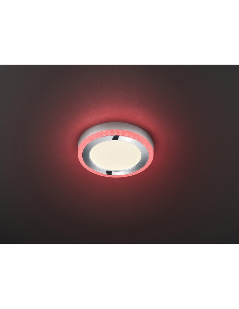 Plafoniera Rotonda Slide Doppio Led Rgbw Dimmerabile Bianco Ø25 cm Trio Lighting