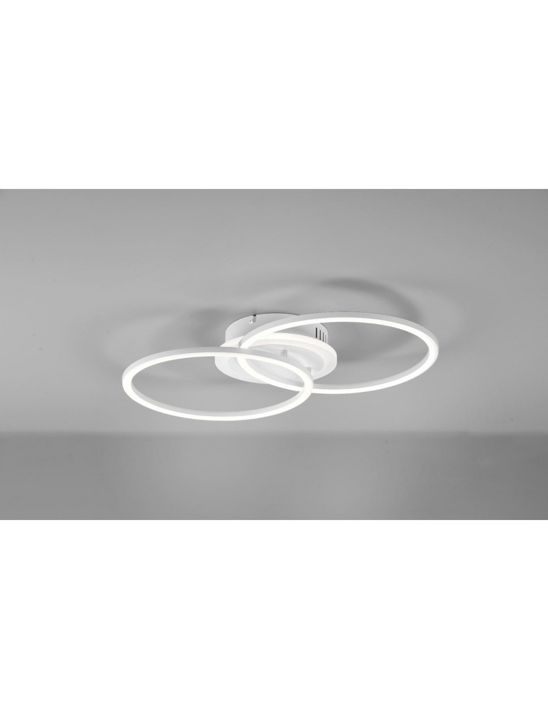 Plafoniera Soffitto 2 Cerchi Led 4000k Dimmer Venida Bianco Trio Lighting