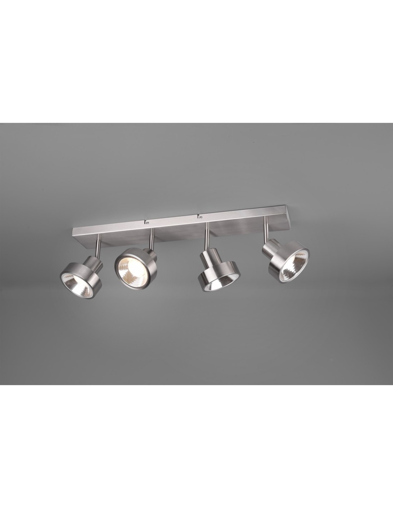 Plafoniera Soffitto 4 Spot Orientabili Leon Nichel Trio Lighting