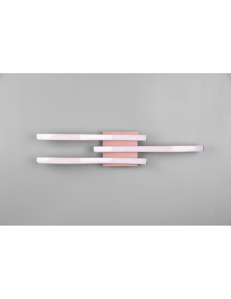 Plafoniera Soffitto Moderna 3 Bacchette Led 4000k Route Oro Rosa Trio Lighting