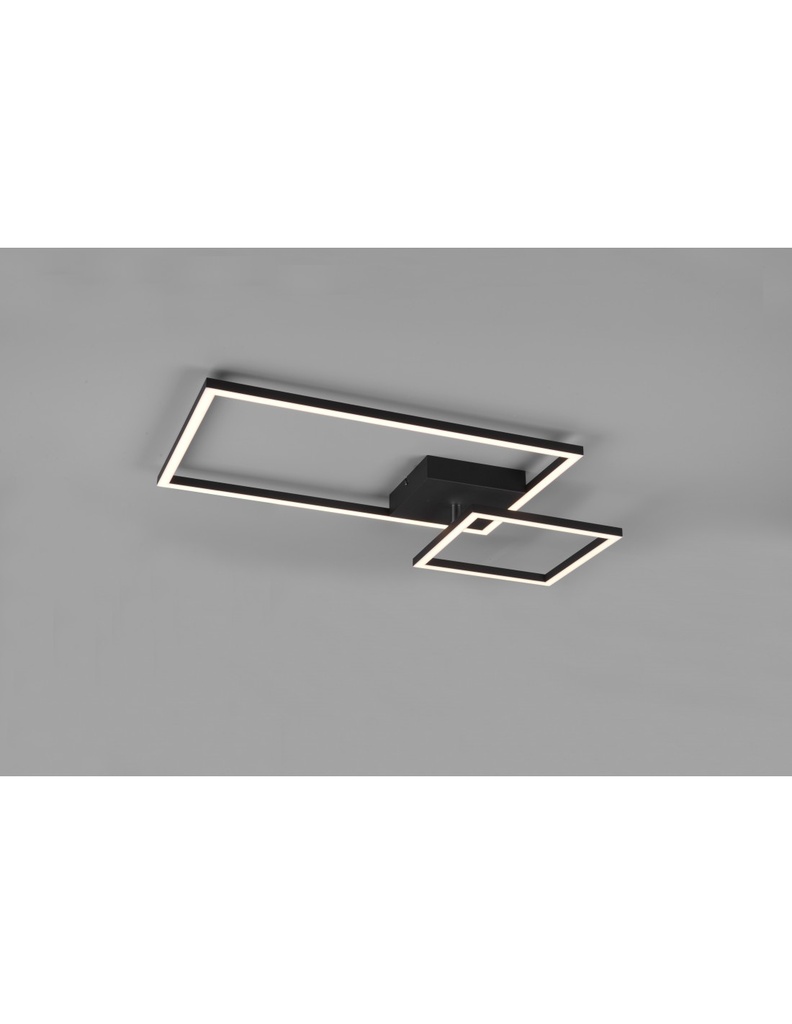 Plafoniera Soffitto Squadrata Orientabile Led Dimmer 4000K Padella Nero Trio Lighting