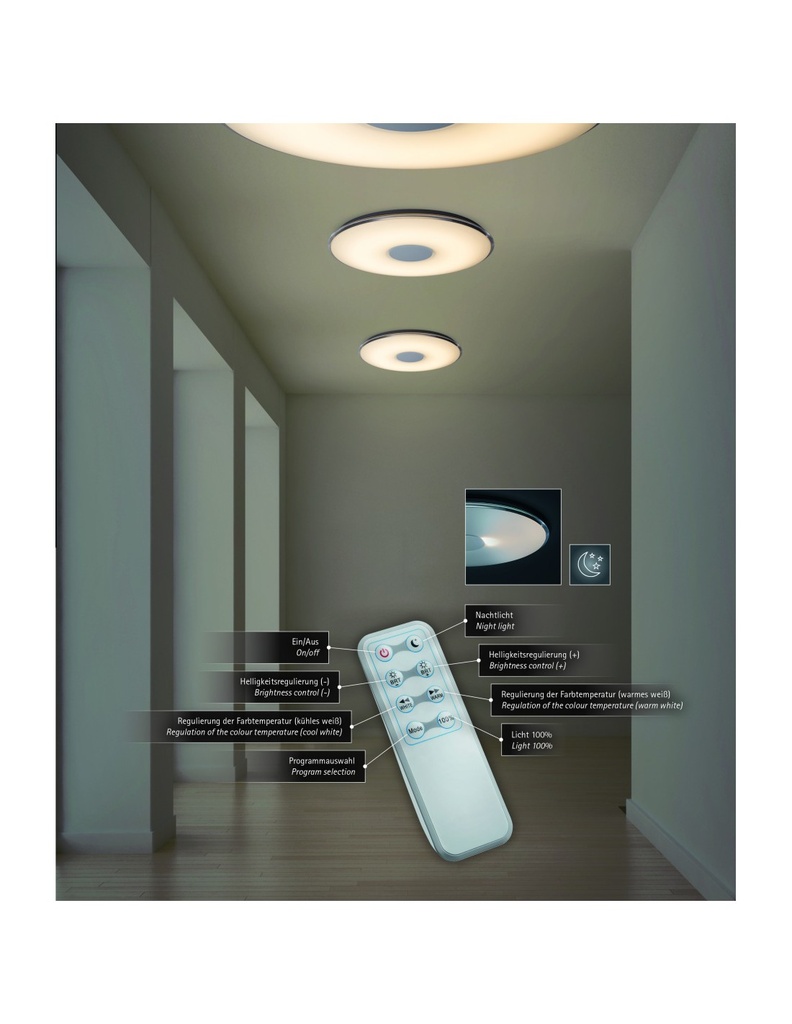 Plafoniera Tokio Led Dimmerabile Effetto Luce Notturna Ø60 cm Bianco Trio Lighting