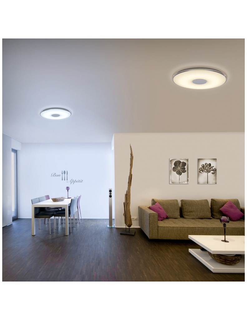 Plafoniera Tokio Led Dimmerabile Effetto Luce Notturna Ø60 cm Bianco Trio Lighting