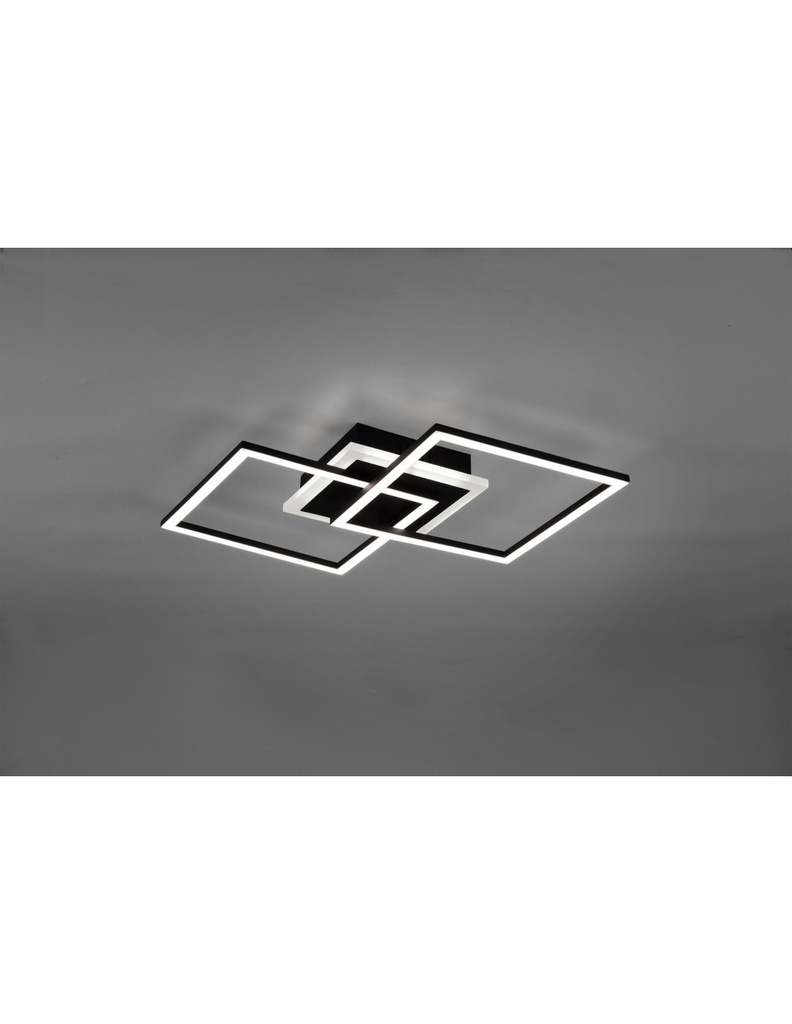 Plafoniera Venida Doppio Quadrato Nero Led 25w Dimmerabile L57 cm Trio Lighting