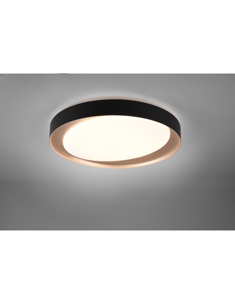 Plafoniera Zeta Led Dimmerabile Ø48 cm Nero E Oro Trio Lighting